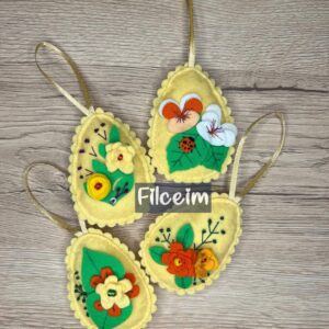 sárga húsvéti tojás filcből