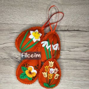 narancssárga húsvéti tojás filcből