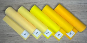sárga színsor koreai filcből filclapok és filctekercsek