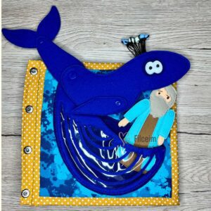 Jónás és a bálna bibliai történetek csendeskönyv oldal