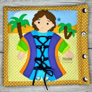 József és a színes kabát bibliai történetek csendeskönyv oldal