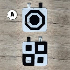 kontraszt kártyák filcből 0-3 hónapos babáknak