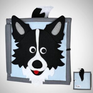 érzékszervi fejlesztő babakönyv kutyussal az elején