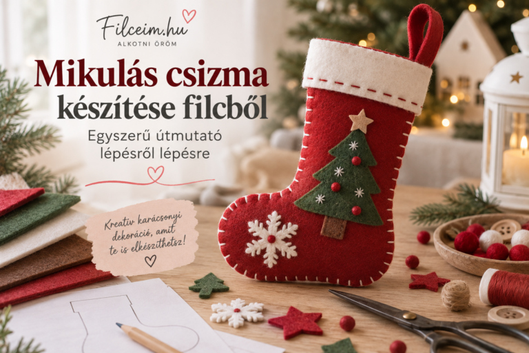 Mikulás csizma készítése filcből lépésről lépésre